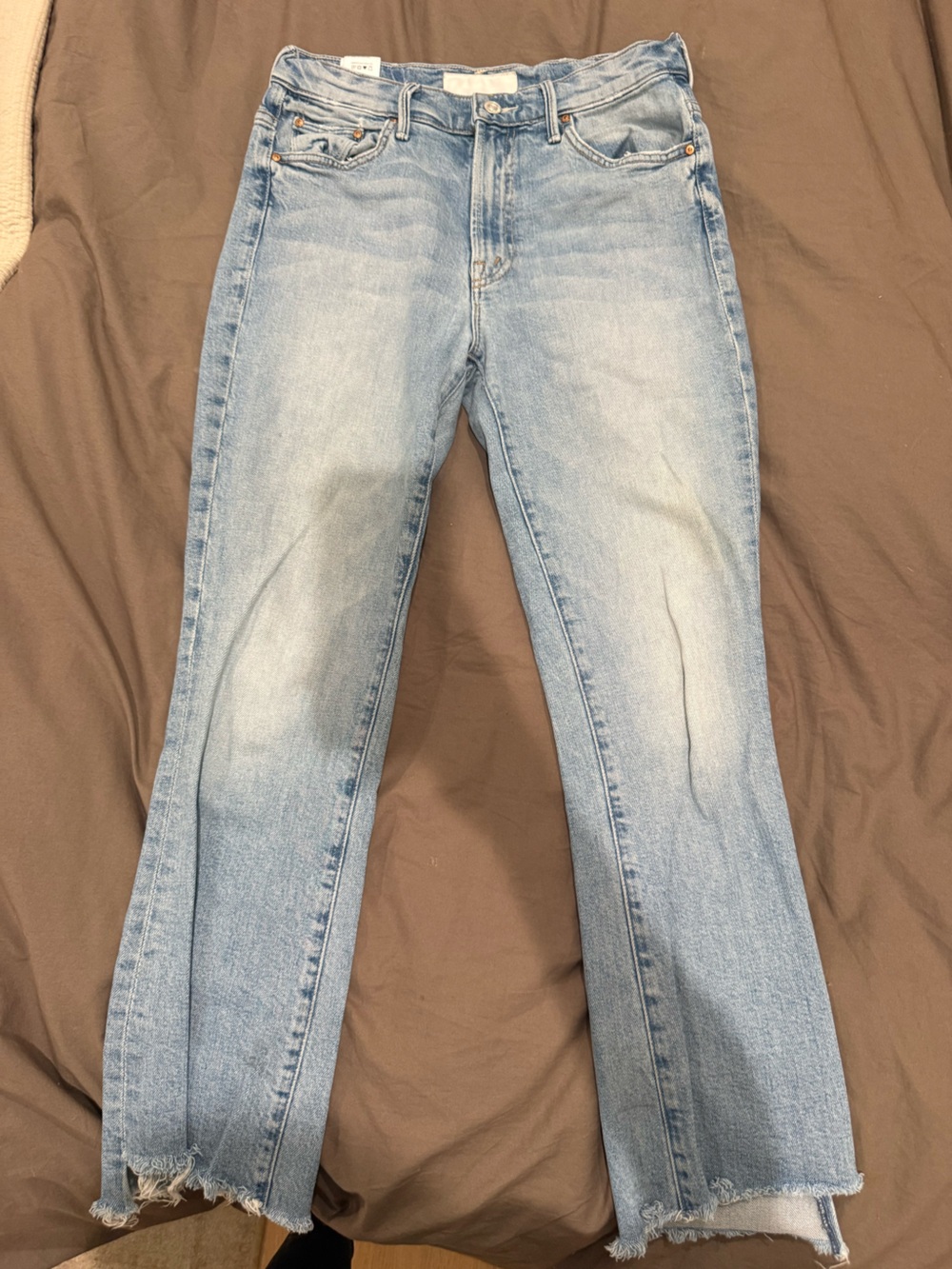 MOTHER Light Blue Skinny Jeans with Pocket M Stitch - Picture 2 of 4